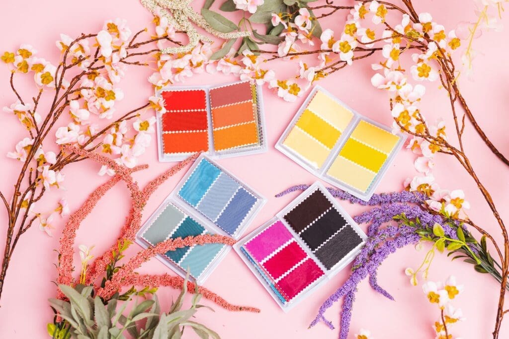 Color analysis palette and clothing used for personal styling